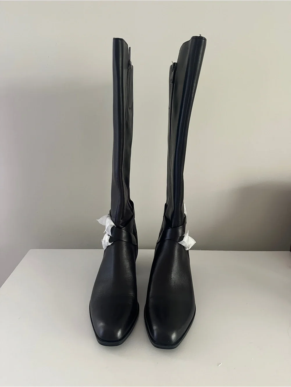 Stuart Weitzman Shore Black Leather Boots Size 7.5 New with box